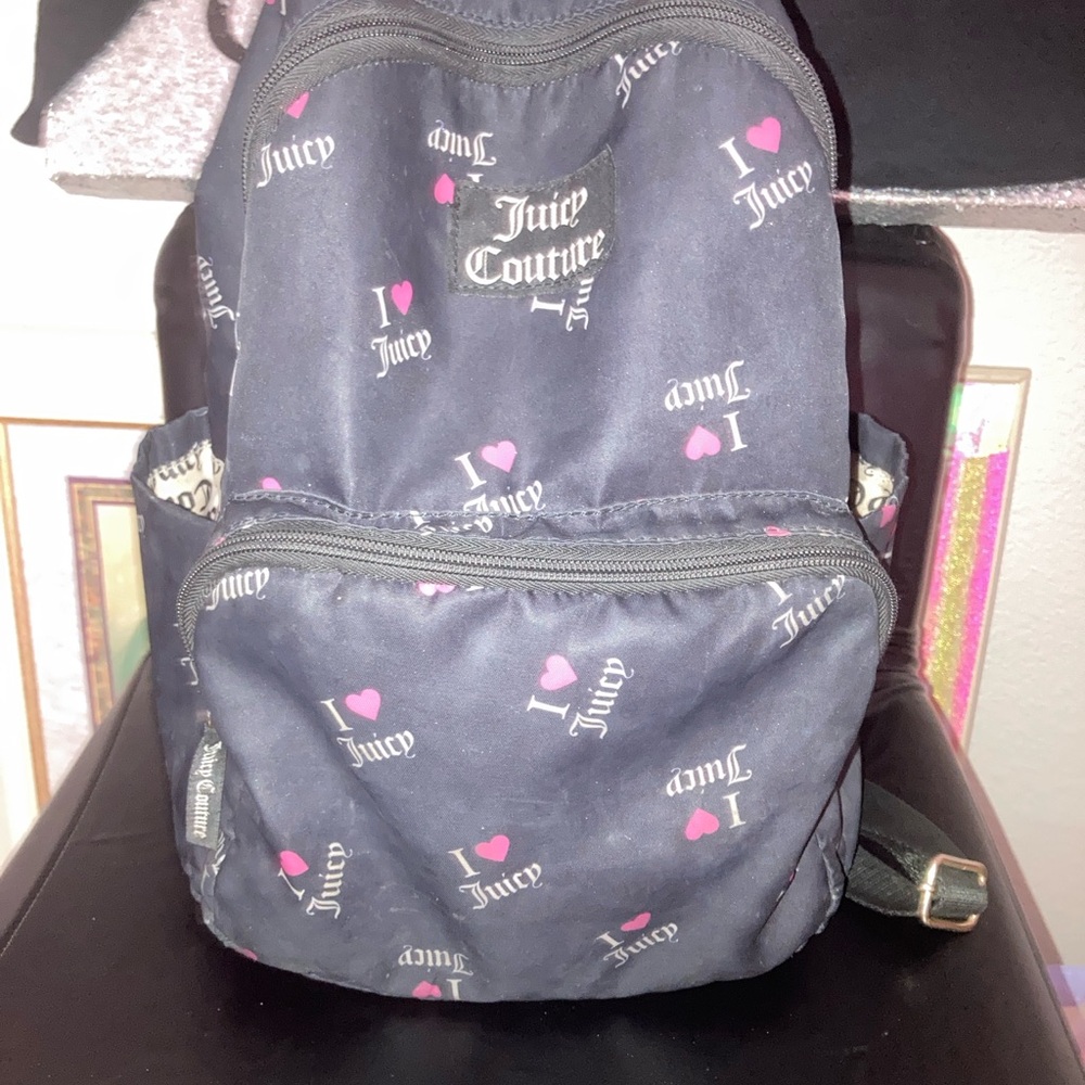 Juicy Couture Black Backpack with Pink Accents